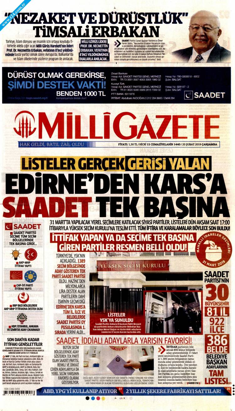 Günün Ulusal Gazete Manşetleri - 20 02 2019 9