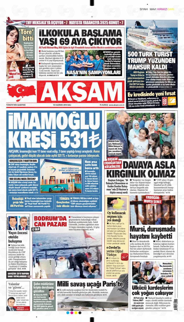 Günün Ulusal Gazete Manşetleri - 18 06 2019 1