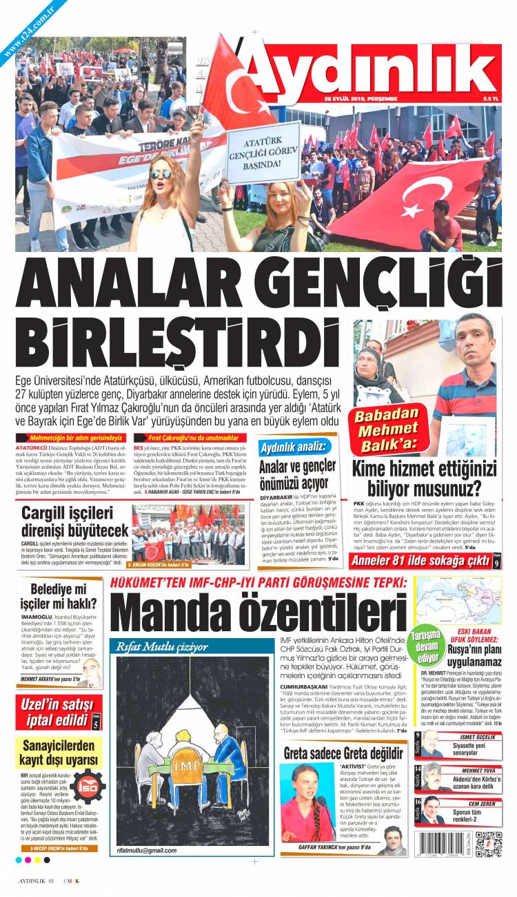 Günün Ulusal Gazete Manşetleri - 26 09 2019 2