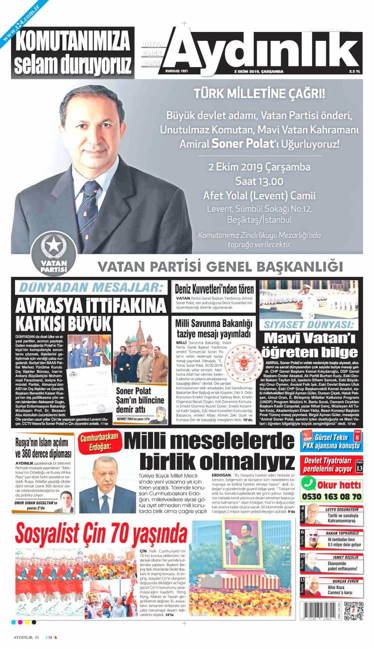 Günün Ulusal Gazete Manşetleri - 02 10 2019 2