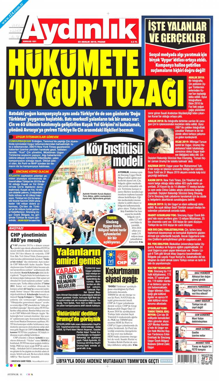 Günün Ulusal Gazete Manşetleri - 22 12 2019 2