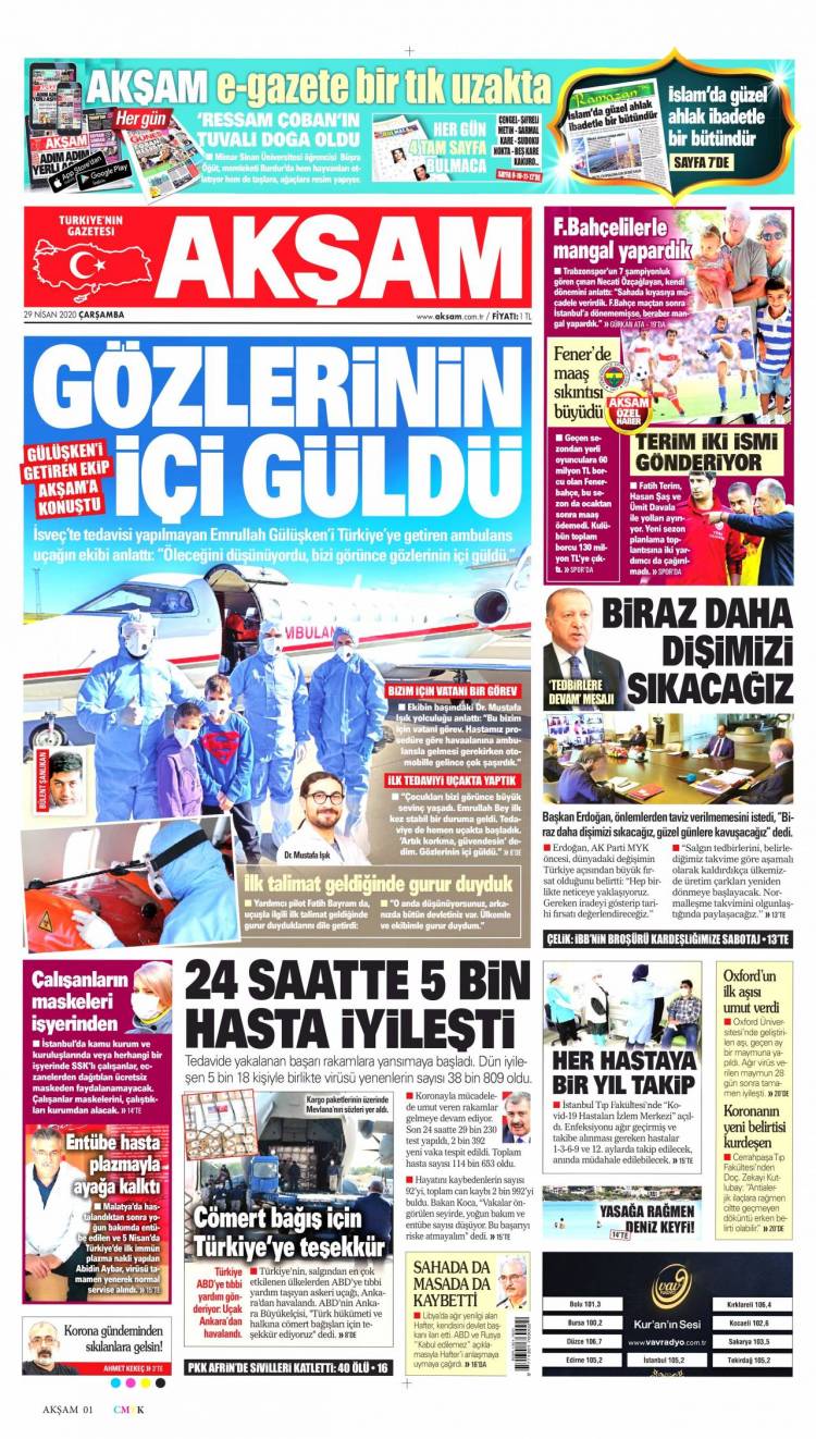 Günün Ulusal Gazete Manşetleri - 29 04 2020 1