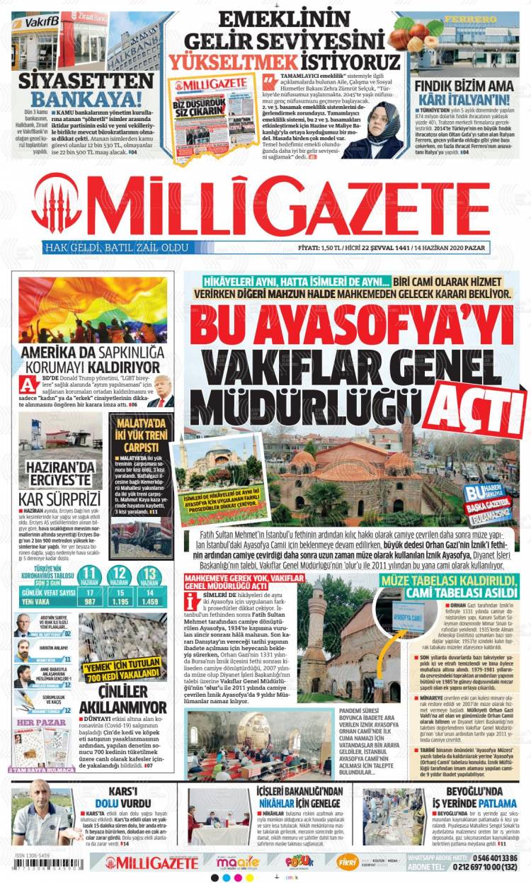 Günün Ulusal Gazete Manşetleri - 14 06 2020 11