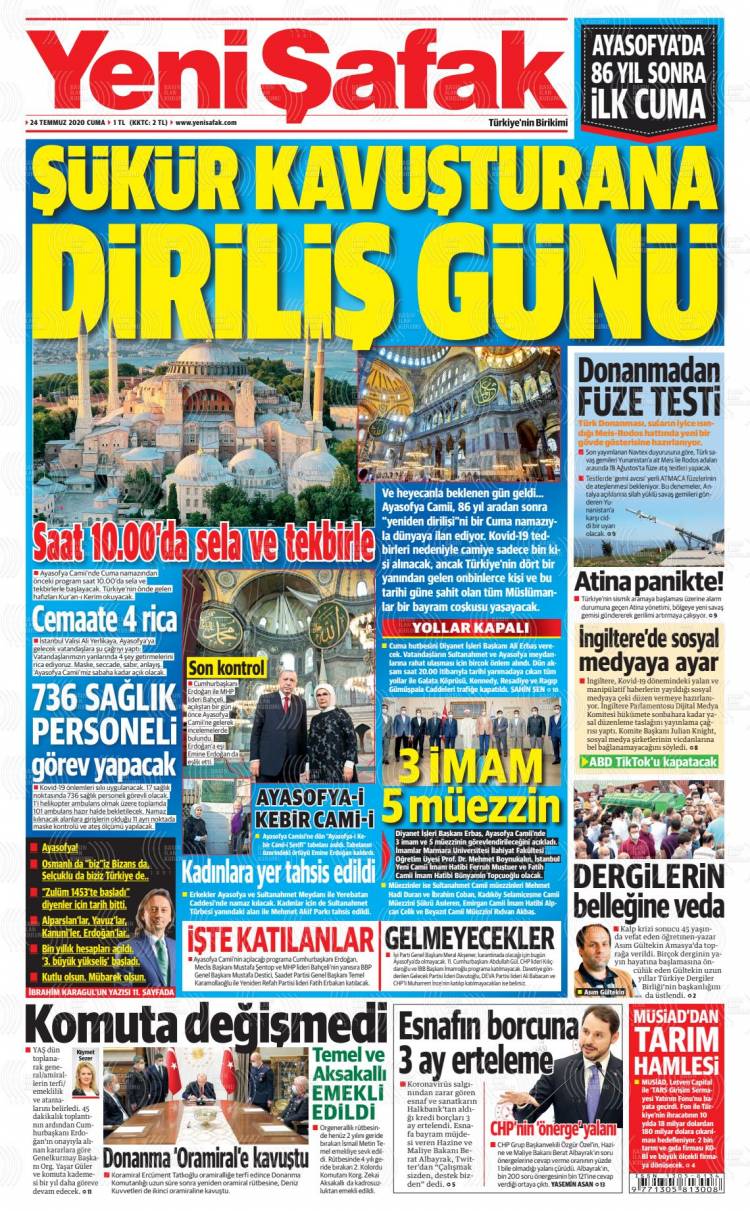 Günün Ulusal Gazete Manşetleri - 25 07 2020 22