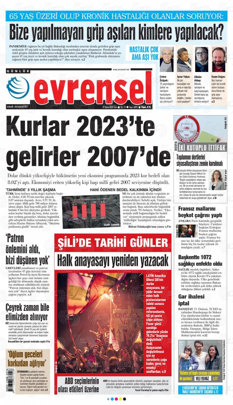 Günün Ulusal Gazete Manşetleri - 27 10 2020 6