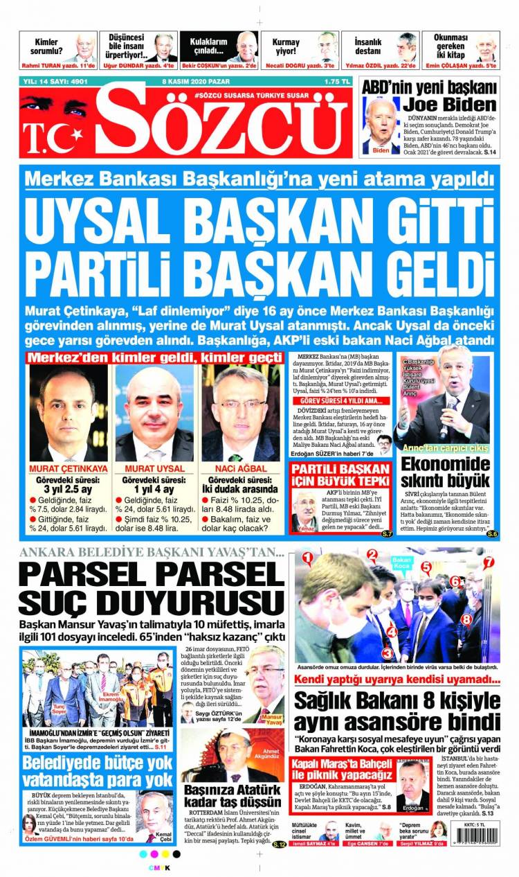 Günün Ulusal Gazete Manşetleri - 08 11 2020 16