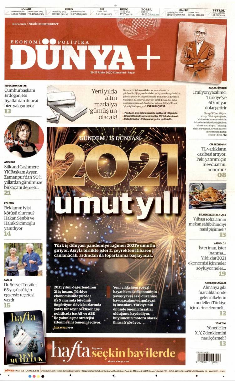 Günün Ulusal Gazete Manşetleri - 26 12 2020 5