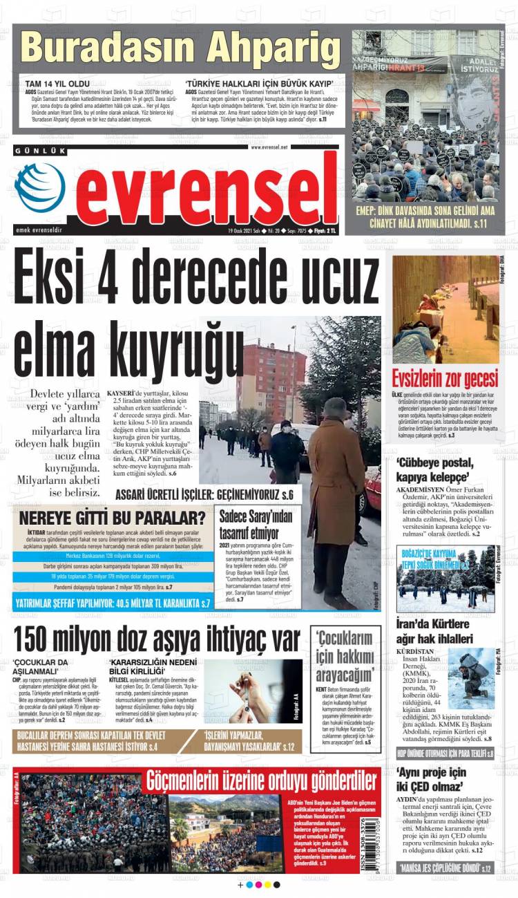 Günün Ulusal Gazete Manşetleri - 19 01 2021 6