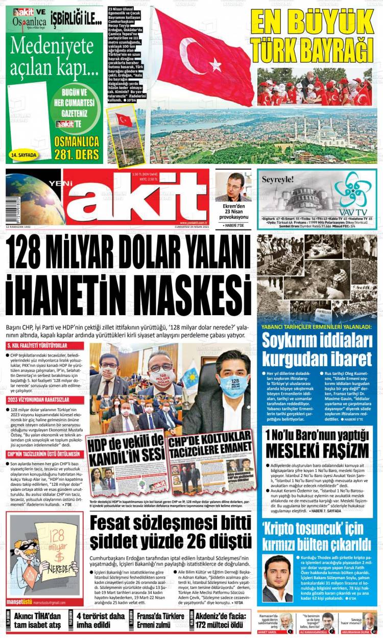 Günün Ulusal Gazete Manşetleri - 25 04 2021 19