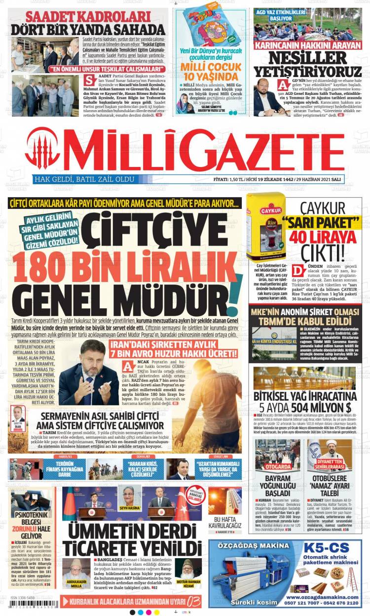 Günün Ulusal Gazete Manşetleri - 29 06 2021 11