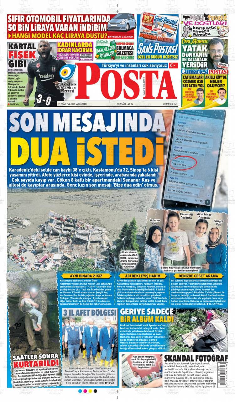 Günün Ulusal Gazete Manşetleri - 15 08 2021 14