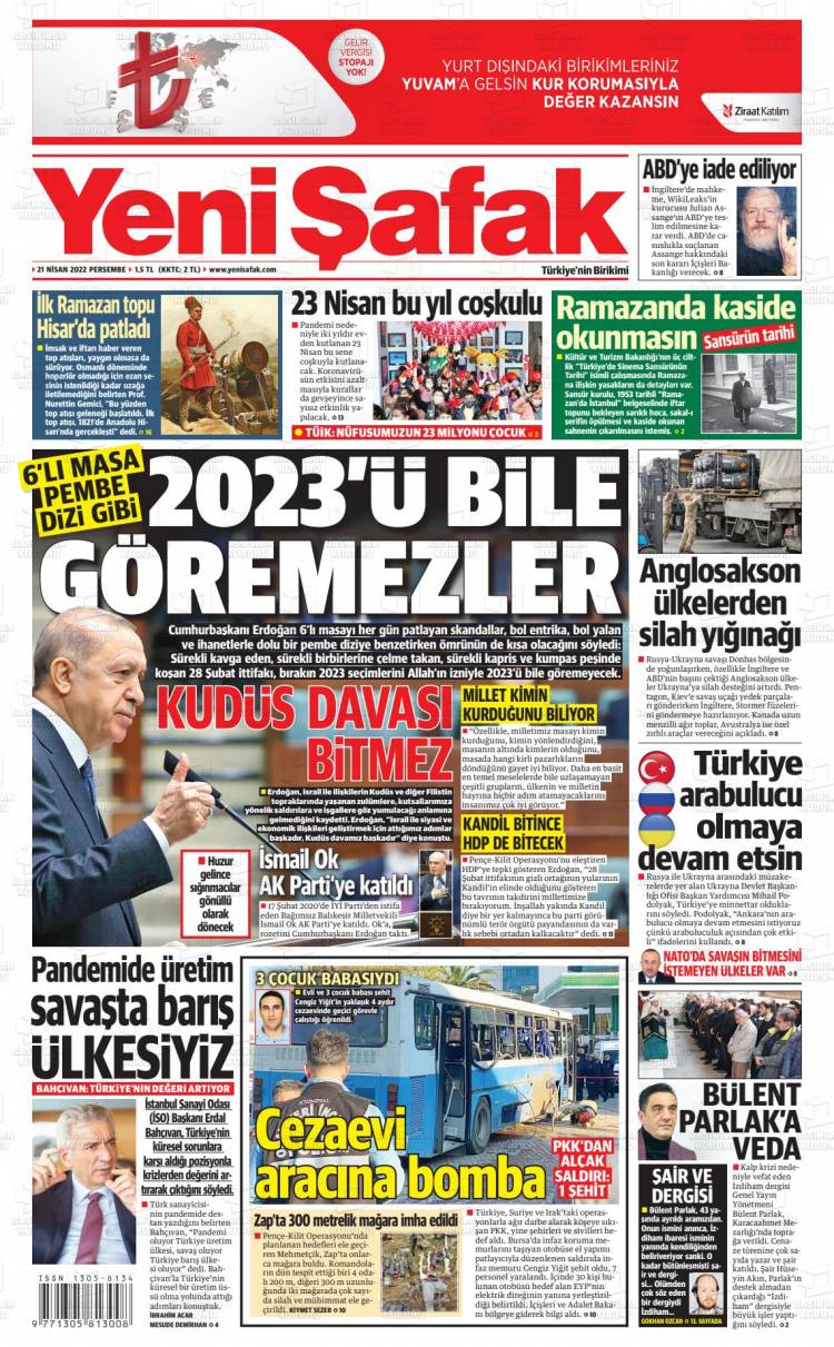 Günün Ulusal Gazete Manşetleri - 22 04 2022 22