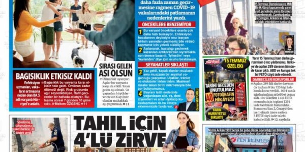 Günün Ulusal Gazete Manşetleri - 14 07 2022