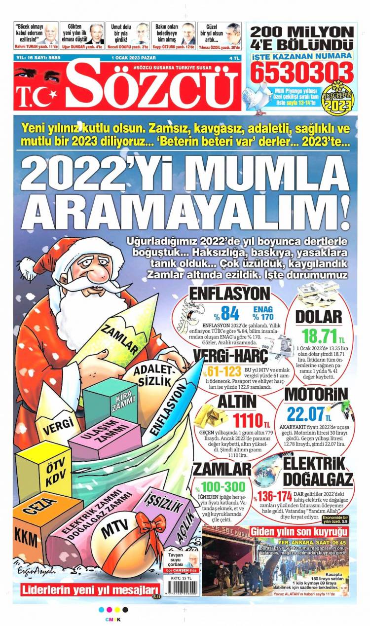 Günün Ulusal Gazete Manşetleri - 01 01 2023 16