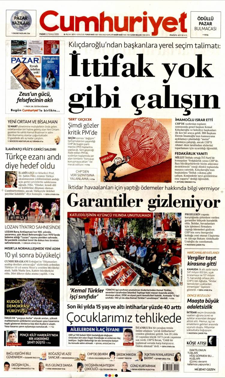 Günün Ulusal Gazete Manşetleri - 23 07 2023 5