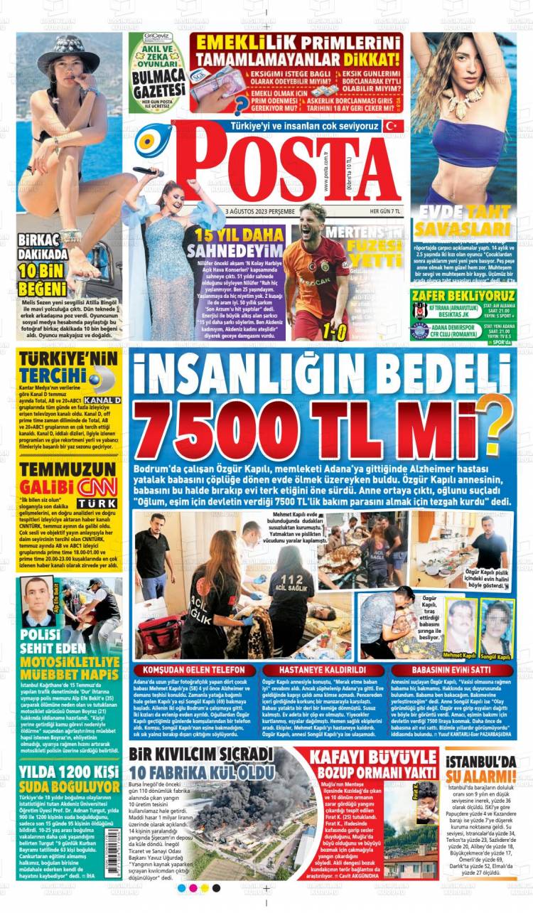 Günün Ulusal Gazete Manşetleri - 03 08 2023 14