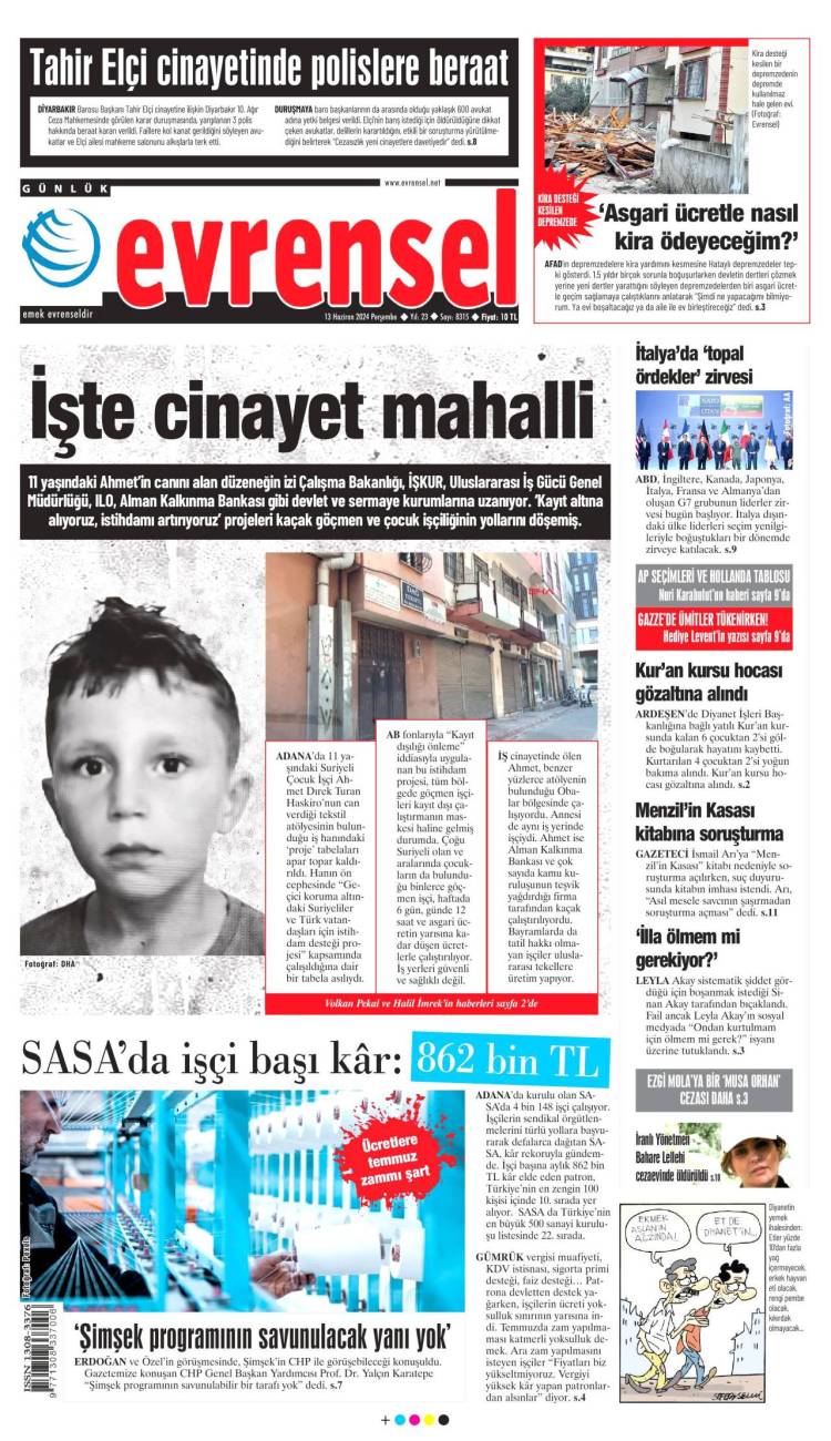 Günün Ulusal Gazete Manşetleri - 13 06 2024 7