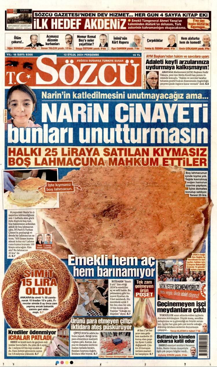 Günün Ulusal Gazete Manşetleri - 12 09 2024 16