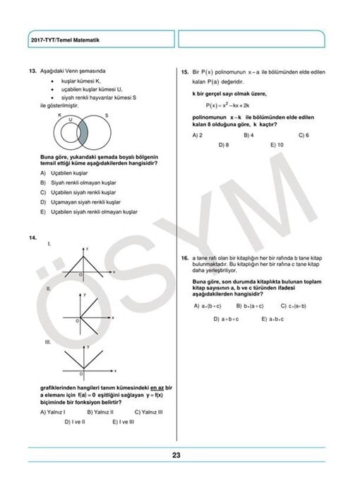 YKS örnek soru kitapçığı yayımlandı 26