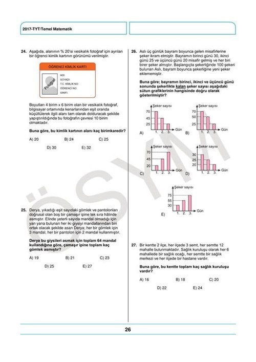 YKS örnek soru kitapçığı yayımlandı 29