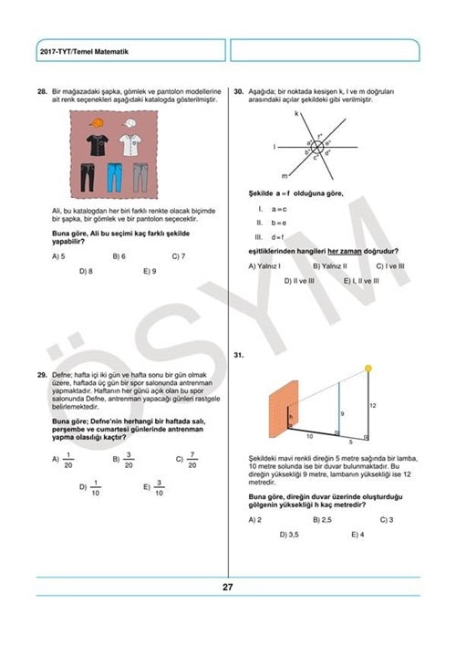 YKS örnek soru kitapçığı yayımlandı 30