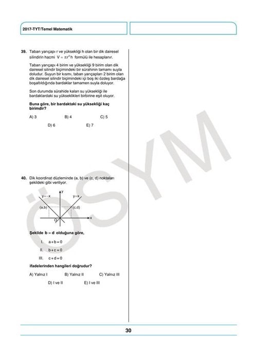 YKS örnek soru kitapçığı yayımlandı 33