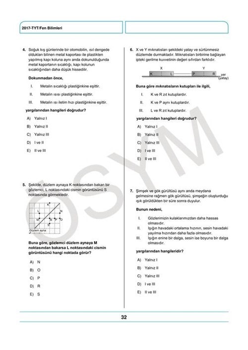 YKS örnek soru kitapçığı yayımlandı 35