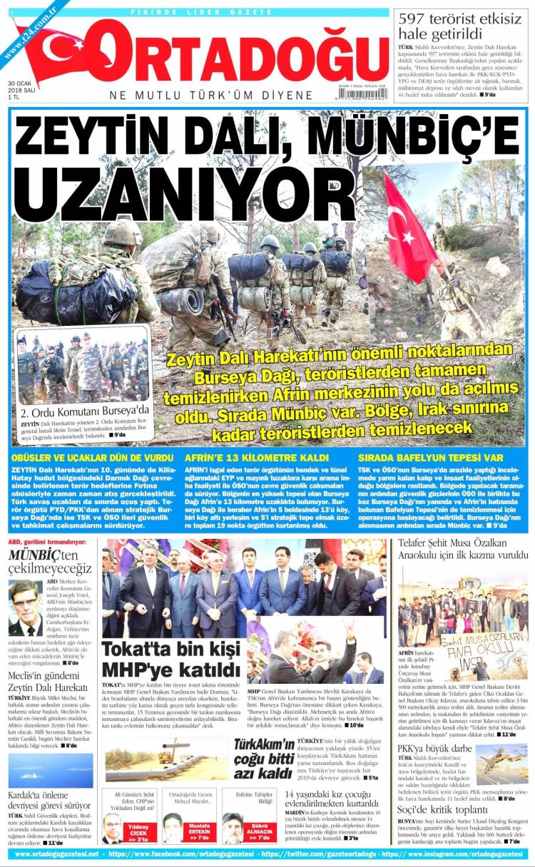 Günün Ulusal Gazete Manşetleri - 30 01 2018 12