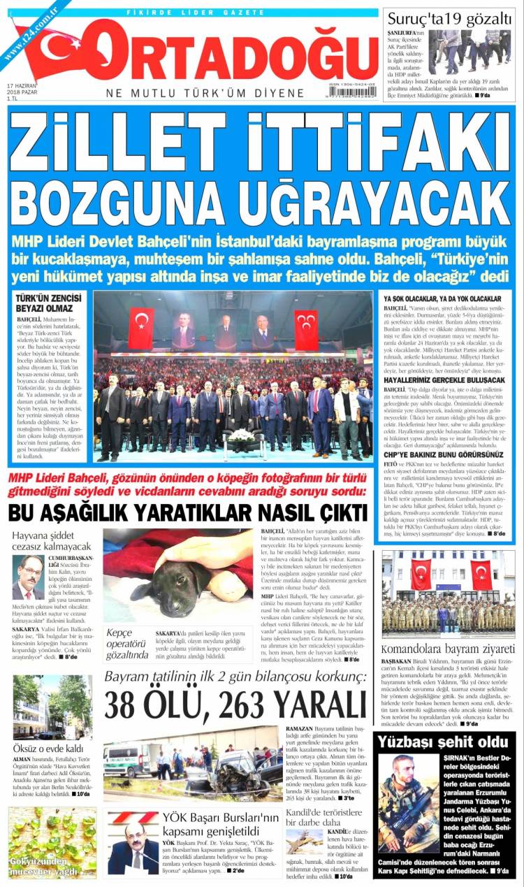 Günün Ulusal Gazete Manşetleri - 17 06 2018 12