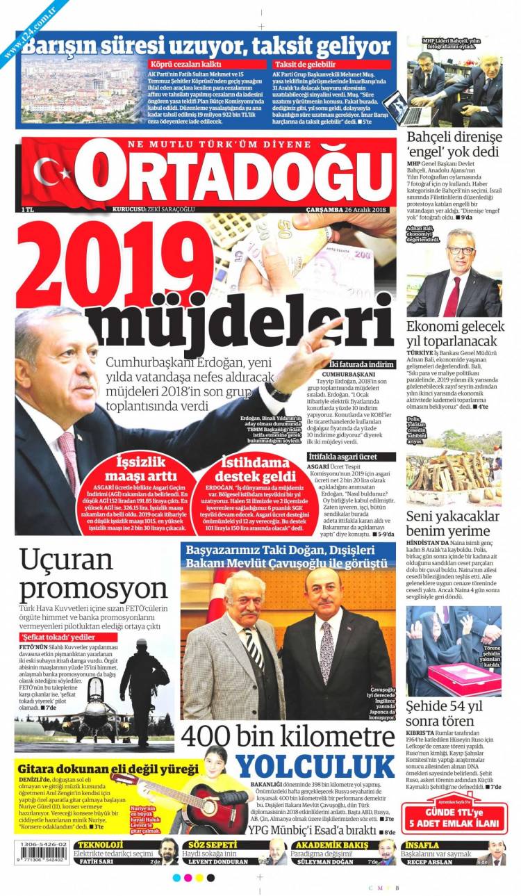 Günün Ulusal Gazete Manşetleri - 26 12 2018 12