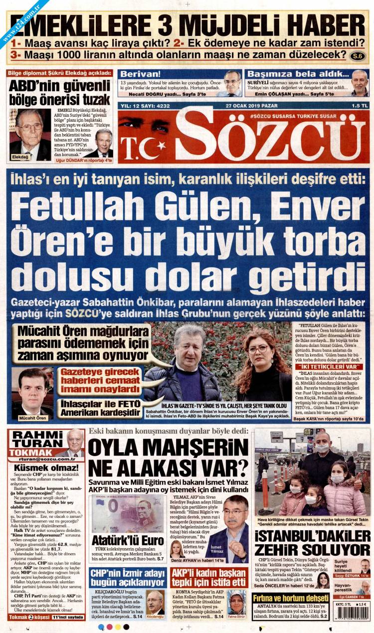 Günün Ulusal Gazete Manşetleri - 27 01 2019 14